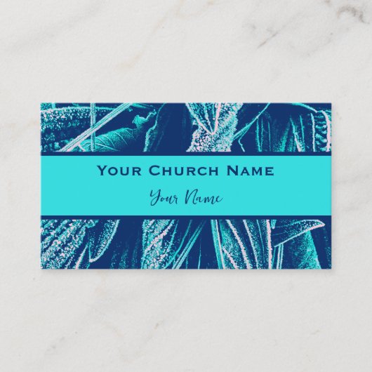 Moderne türkisfarbene Naturbibel Verse Psalmen 23 Visitenkarte (Vorderseite)