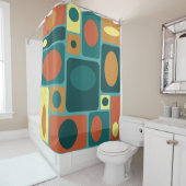 Moderne türkisfarbene Rechtecke aus dem Mittelalte Duschvorhang (Beispiel)