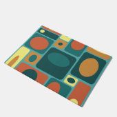 Moderne türkisfarbene Rechtecke aus dem Mittelalte Fußmatte (Schrägansicht)