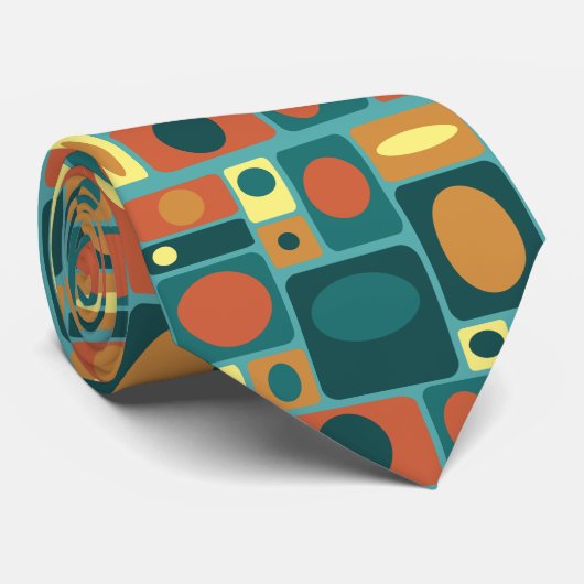 Moderne türkisfarbene Rechtecke aus dem Mittelalte Krawatte (Gerollt)