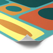 Moderne türkisfarbene Rechtecke aus dem Mittelalte Poster (Ecke)