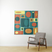 Moderne türkisfarbene Rechtecke aus dem Mittelalte Wandteppich (Beispiel (Horizontal))