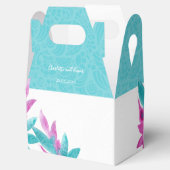 Moderne türkisfarbene rosa tropische Abstrakte Blu Geschenkschachtel (Geöffnet)