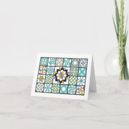 Moderne türkisfarbene Sampler-Quiltkarte Karte