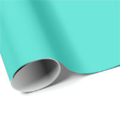 Moderne türkisfarbene Schlichte Solid Color | Aqua Geschenkpapier (Rolleneckpunkt)