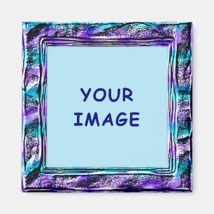 Moderne türkisfarbene und Lila Imitate - Grenze Magnet