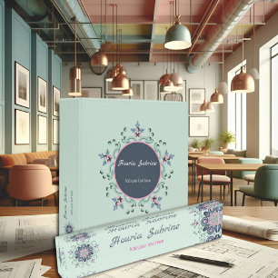 Moderne türkisfarbene und rosafarbene Mandala Dood Namensplakette