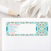 Moderne türkisfarbene Weihnachtsstern-Rücksendeadr (Insitu)