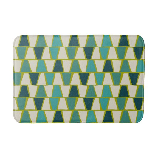 Moderne Türkisgrün, Geometrie des Mitteljahrhunder Badematte (Vorderseite)