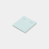 Moderne Türkisgrün Weiße Schrift Monogramm Post-it Klebezettel (angewinkelt)