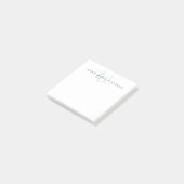 Moderne Türkisgrüne Schreibschrift-Monogramm Post-it Klebezettel (angewinkelt)