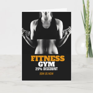 Moderne Turnhalle / Fitness Grußkarte trainiere Karte