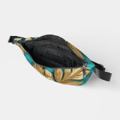Moderne Turquoise Gold Boho Blätter Collection Bauchtasche (Offen)