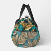 Moderne Turquoise Gold Boho Blätter Collection Duffle Bag (Rechts)