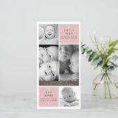 Moderne Twin Girls Foto Baby Birth Ankündigung (Stehend Vorderseite)