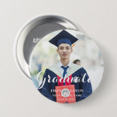 Moderne Twin Graduate Script Classic Foto Button (Vorne & Hinten)