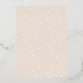 Moderne Twinkle Little Star Baby Dusche Rose Gold Folieneinladung (Rückseite)