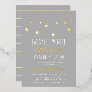 Moderne Twinkle Little Star Babyparty Folieneinladung