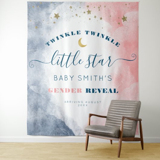 Moderne Twinkle Twinkle Gender-Enthüllung Hintergr Wandteppich (Beispiel)