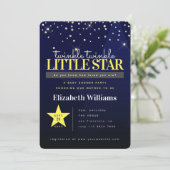 Moderne Twinkle Twinkle Little Star Baby Dusche Einladung (Stehend Vorderseite)