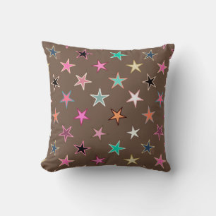 Moderne Twinkler Stars, Taupe Tan und mehrere Past Kissen