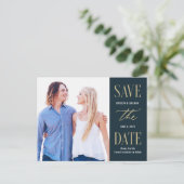 Moderne, TYP EDITABLE FARBE Save the Date Postkarte (Stehend Vorderseite)