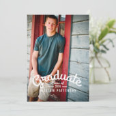 Moderne Typ Foto Graduation Party Einladung (Stehend Vorderseite)