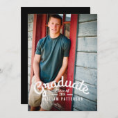 Moderne Typ Foto Graduation Party Einladung (Vorne/Hinten)