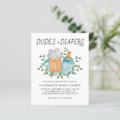 Moderne Typen und Windeln Bierflasche Baby Shower (Stehend Vorderseite)