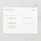 Moderne Typennamen Einfache 4-Foto Hochzeit Einladungspostkarte (Rückseite)