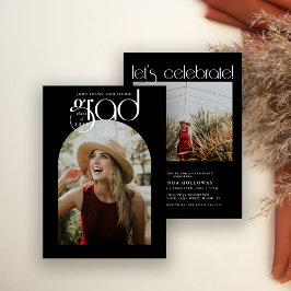 Moderne Typografie 2 Foto Abschluss Einladung