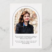 Moderne Typografie 2 Foto Arch Grad Bekanntgabe Folieneinladung (Rückseite)