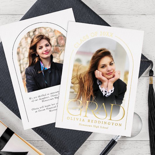 Moderne Typografie 2 Foto Arch Grad Bekanntgabe Folieneinladung