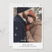 Moderne Typografie 2 Foto Einfache Hochzeit Save The Date (Vorderseite)