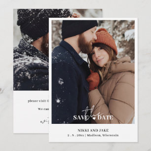 Moderne Typografie 2 Foto Einfache Hochzeit Save The Date