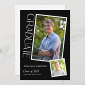 Moderne Typografie 2 Foto Graduation Party Einladung (Vorne/Hinten)