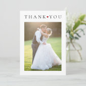 Moderne Typografie 2 Foto Hochzeit Dankeskarte (Stehend Vorderseite)
