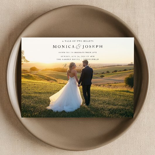 Moderne Typografie 2 Foto Hochzeit Einladung