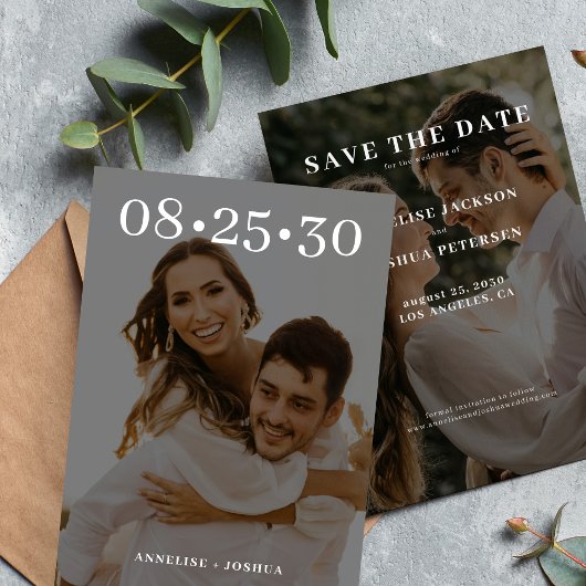 Moderne Typografie 2 Foto Hochzeit Save The Date