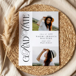 Moderne Typografie 2 Fotos Eleganter Abschluss Einladung