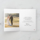 Moderne Typografie 2 Fotos Hochzeit Dankeskarte (Innenseite)