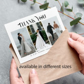 Moderne Typografie 3 Fotos Hochzeit danke Mitteilungskarte