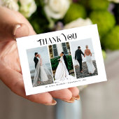 Moderne Typografie 3 Fotos Hochzeit danke Mitteilungskarte