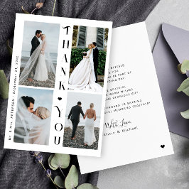 Moderne Typografie 4 Foto Hochzeit danke Karte