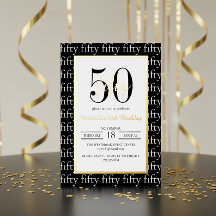 Moderne Typografie 50. Geburtstagsfeier Schwarz Go
