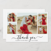 Moderne Typografie 5 FotoCollage Danke Karte (Vorne/Hinten)