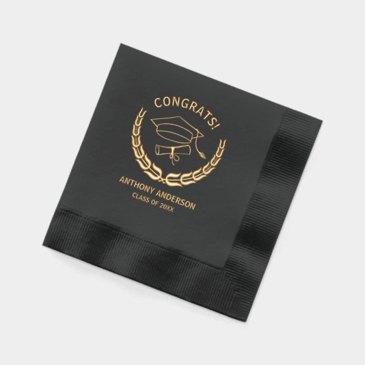 Moderne Typografie-Abschluss-Glückwunsch Servietten Mit Folie (Links)