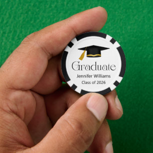 moderne typografie abschlusskappe klasse von 2026  pokerchips