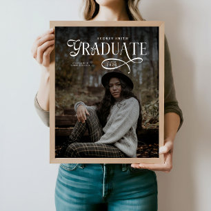 Moderne Typografie Absolventenfoto Abschlussfeier Poster