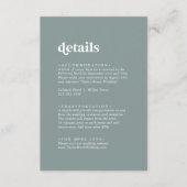 Moderne Typografie | Angaben zur grünen Hochzeit Begleitkarte (Vorderseite)